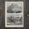 Антикварная иллюстрация The Illustrated London News Ben Nevis, The queen in the highlands ruins of old inverlochy castle