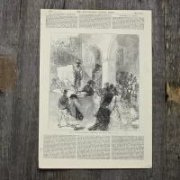 Антикварная иллюстрация The Illustrated London News The international exhibition entrance to the english picture gallery