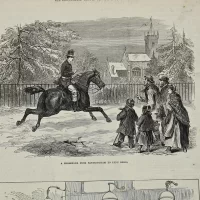 Антикварная иллюстрация The Illustrated London News The international exhibition entrance to the english picture gallery