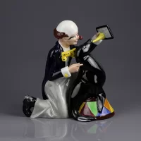 Винтажная фарфоровая статуэтка Клоун с котиком Англия Royal Doulton 3119 Partners