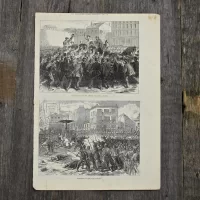 Антикварная иллюстрация The Illustrated London News The civil war in Paris men of the barricades