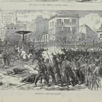Антикварная иллюстрация The Illustrated London News The civil war in Paris men of the barricades