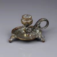 Винтажный английский бронзовый подсвечник