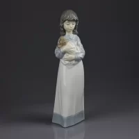 Винтажная фарфоровая статуэтка Девочка с собакой Lladro NAO Someone to Love