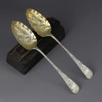 Антикварные английские сервировочные ложки Berry Spoons Hilliard & Thomason 1901 год