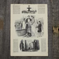 Антикварная иллюстрация The Illustrated London News Scene from "Rebecca" at drury-lane theatre