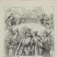 Антикварная иллюстрация The Illustrated London News La Regina a venetian dancing girl by Elihu Vedder