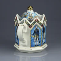 Винтажный фарфоровый чайник Трафальгарское сражение Battle of Trafalgar 1805 Sadler Англия