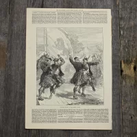 Антикварная иллюстрация The Illustrated London News Highland dancing at the crystal palace