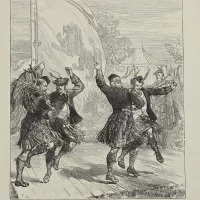 Антикварная иллюстрация The Illustrated London News Highland dancing at the crystal palace