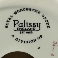 Пара винтажных английских подсвечников с цветочным декором Palissy Royal Worcester Spode