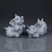 Винтажная фарфоровая статуэтка Слон и птичка Испания Lladro NAO 1452 Want to Hear a Secret