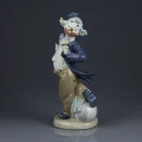 Винтажная фарфоровая статуэтка Клоун с цветком Lladro NAO Flower for my Lady