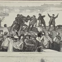 Антикварная иллюстрация The Illustrated London News The civil war in Paris fugitive residence at the northern railway station