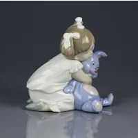Винтажная фарфоровая статуэтка Девочка с зайцем Lladro NAO 1263 I Love You So Much