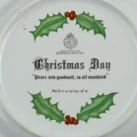 Тарелка винтажная декоративная настенная Рождество Англия Royal Worcester Christmas Day 1981 Peace and Goodwill to all Mankind