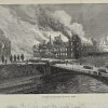 Антикварная иллюстрация The Illustrated London News Burning of the hotel de ville Paris