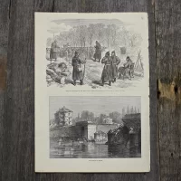 Антикварная иллюстрация The Illustrated London News The germans in Paris bivouac of uhlans in the Champs Elysees