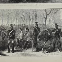 Антикварная иллюстрация The Illustrated London News The germans in Paris bivouac of uhlans in the Champs Elysees