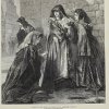Антикварная иллюстрация The Illustrated London News "Flight of the queen of James II" by Alexander Johnston