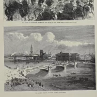 Антикварная иллюстрация The Illustrated London News The ruins of Chicago
