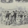 Антикварная иллюстрация The Illustrated London News Parisians reading notices of the New Taxes