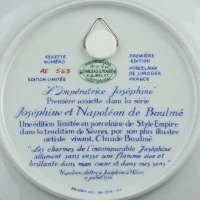 Винтажная коллекционная тарелка Наполеон и Жозефина L’Impératrice Joséphine Франция Limoges D'Arceau Limoges Josephine et Napoleon de Boulmé