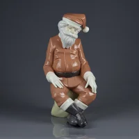 Винтажная фарфоровая статуэтка Санта-Клаус Дед Мороз Рождество Lladro NAO 1269 Long Christmas Night