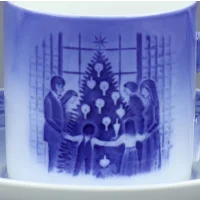 Винтажная кофейная пара Royal Copenhagen Merry Christmas 1983 Рождественская серия