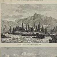 Антикварная иллюстрация The Illustrated London News The mission to Yarkund junction of the rivers at Kargil, Ladak
