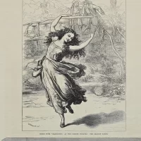 Антикварная иллюстрация The Illustrated London News Scene from "Fanchette" at the Lyceum theatre the shadow dance