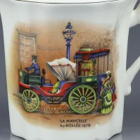 Винтажная английская фарфоровая кружка Паровой автомобиль La Mancelle by Bollee 1878 Royal Grafton