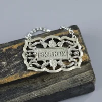 Винтажный английский подвесной лейбл для графина и декантера Бренди Brandy