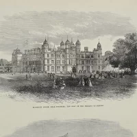 Антикварная иллюстрация The Illustrated London News Burghley house near Stamford the seat of the marquis of Exeter