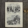 Антикварная иллюстрация The Illustrated London News Lady burdett coutts delivering Columbia market to the Lord Mayor