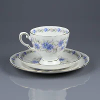 Винтажное английское чайное трио с цветочным декором Royal Tuscan Love in the Mist