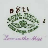 Винтажное английское чайное трио с цветочным декором Royal Tuscan Love in the Mist