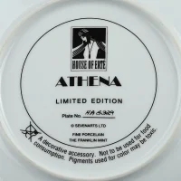 Тарелка винтажная фарфоровая декоративная Афина Эрте Ар-деко Franklin Mint House of Erte Athena