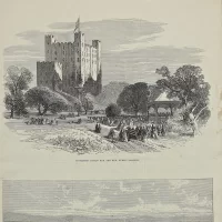 Антикварная иллюстрация The Illustrated London News Rochester castle and the new public gardens