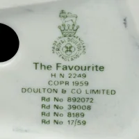 Винтажная фарфоровая статуэтка Бабушка с кувшином Кошка Англия Royal Doulton HN2249 Favourite