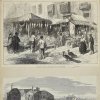 Антикварная иллюстрация The Illustrated London News Sketches in Spain old market place of San Miguel