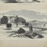 Антикварная иллюстрация The Illustrated London News Sketches in Spain old market place of San Miguel