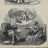 Антикварная иллюстрация The Illustrated London News Sketches in Spain old market place of San Miguel