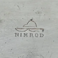 Антикварная английская фляжка со стеклянной колбой и кожаной отделкой NIMROD