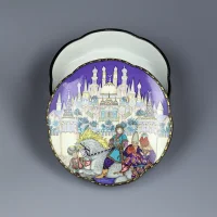 Винтажная фарфоровая шкатулка Жар-птица Русские сказки Villeroy & Boch Heinrich Der Feuervogel Die Russischen Märchen Boris Zvorykin