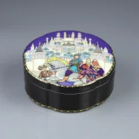 Винтажная фарфоровая шкатулка Жар-птица Русские сказки Villeroy & Boch Heinrich Der Feuervogel Die Russischen Märchen Boris Zvorykin