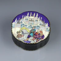 Винтажная фарфоровая шкатулка Жар-птица Русские сказки Villeroy & Boch Heinrich Der Feuervogel Die Russischen Märchen Boris Zvorykin