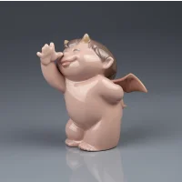 Винтажная фарфоровая статуэтка Чертёнок с крыльями и рожками NAO Wicked Cheeky Cherub