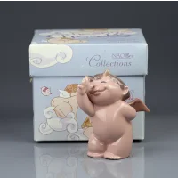Винтажная фарфоровая статуэтка Чертёнок с крыльями и рожками NAO Wicked Cheeky Cherub