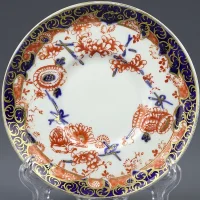 Антикварная английская кофейная пара с цветочным декором Imari Royal Crown Derby 2649 Melton 1898 год